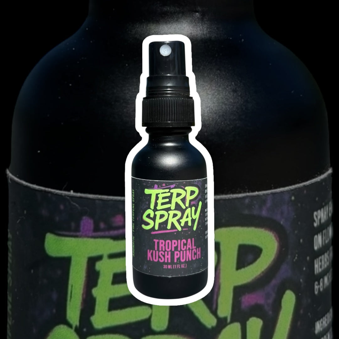 Terp Spray Tropical Kush Punch bottle – tropical terpene flavor spray for aromatic enhancement