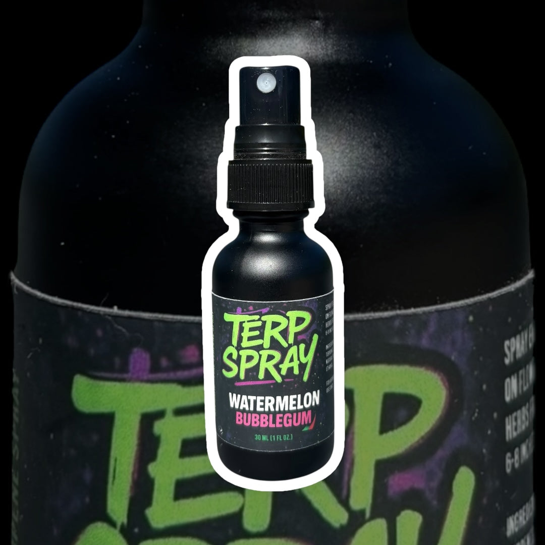 Terp Spray Watermelon Bubblegum bottle – candy inspired terpene aroma spray for flower