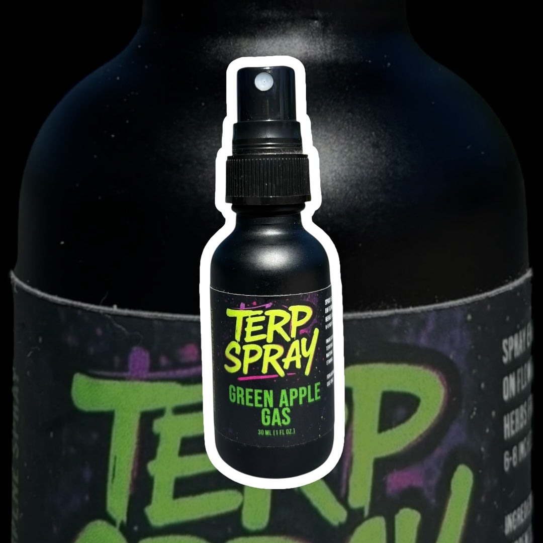 Terp Spray Green Apple Gas bottle – fruity terpene flavor spray for exotic aroma