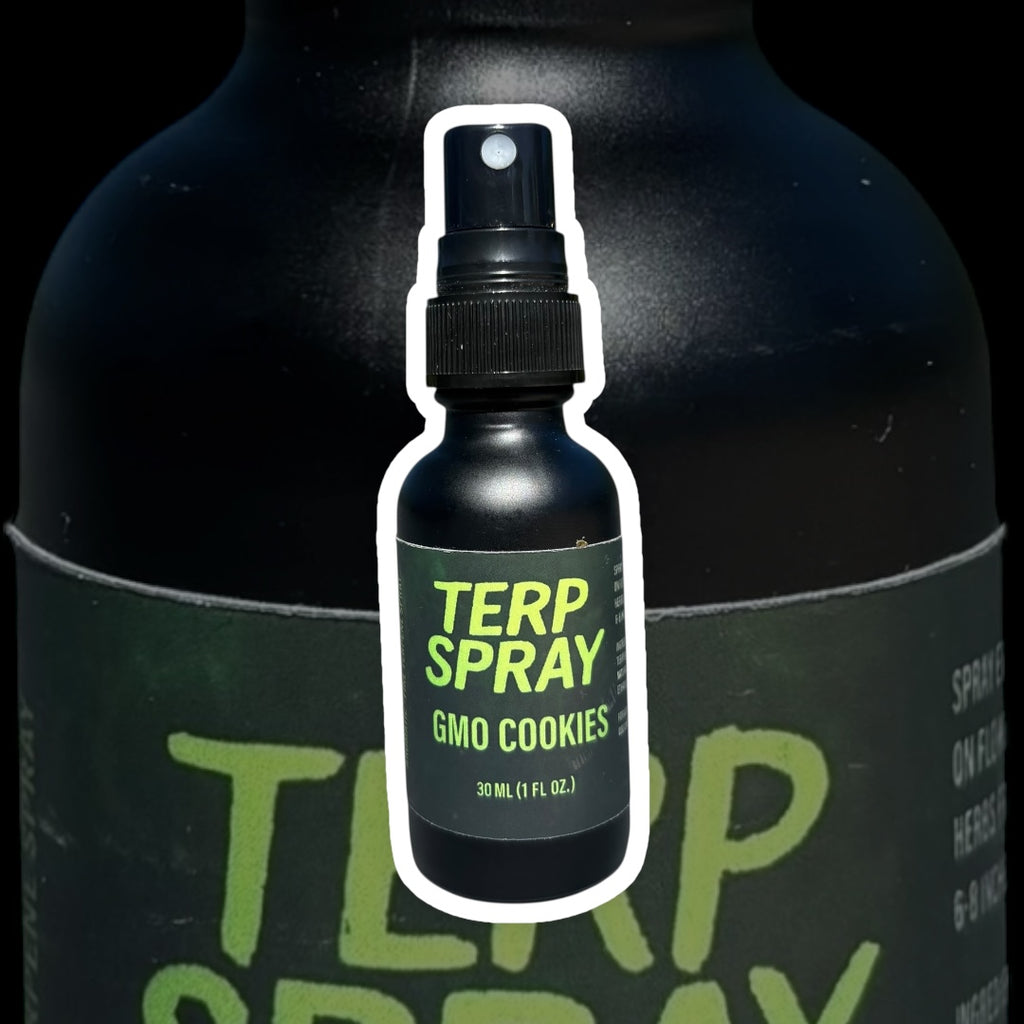 Terp Spray GMO Cookies bottle – earthy terpene aroma enhancer for premium flower