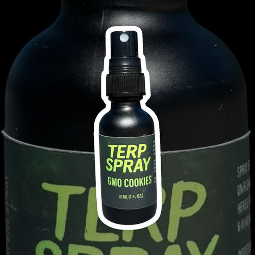 Terp Spray GMO Cookies bottle – earthy terpene aroma enhancer for premium flower